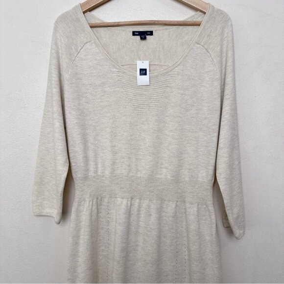 Gap Womens Medium Rabbit Hair Long Sleeve Ivory Sweater Dress - Picture 4 of 13